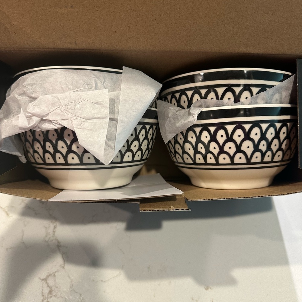 Black and White Patterned Bowls